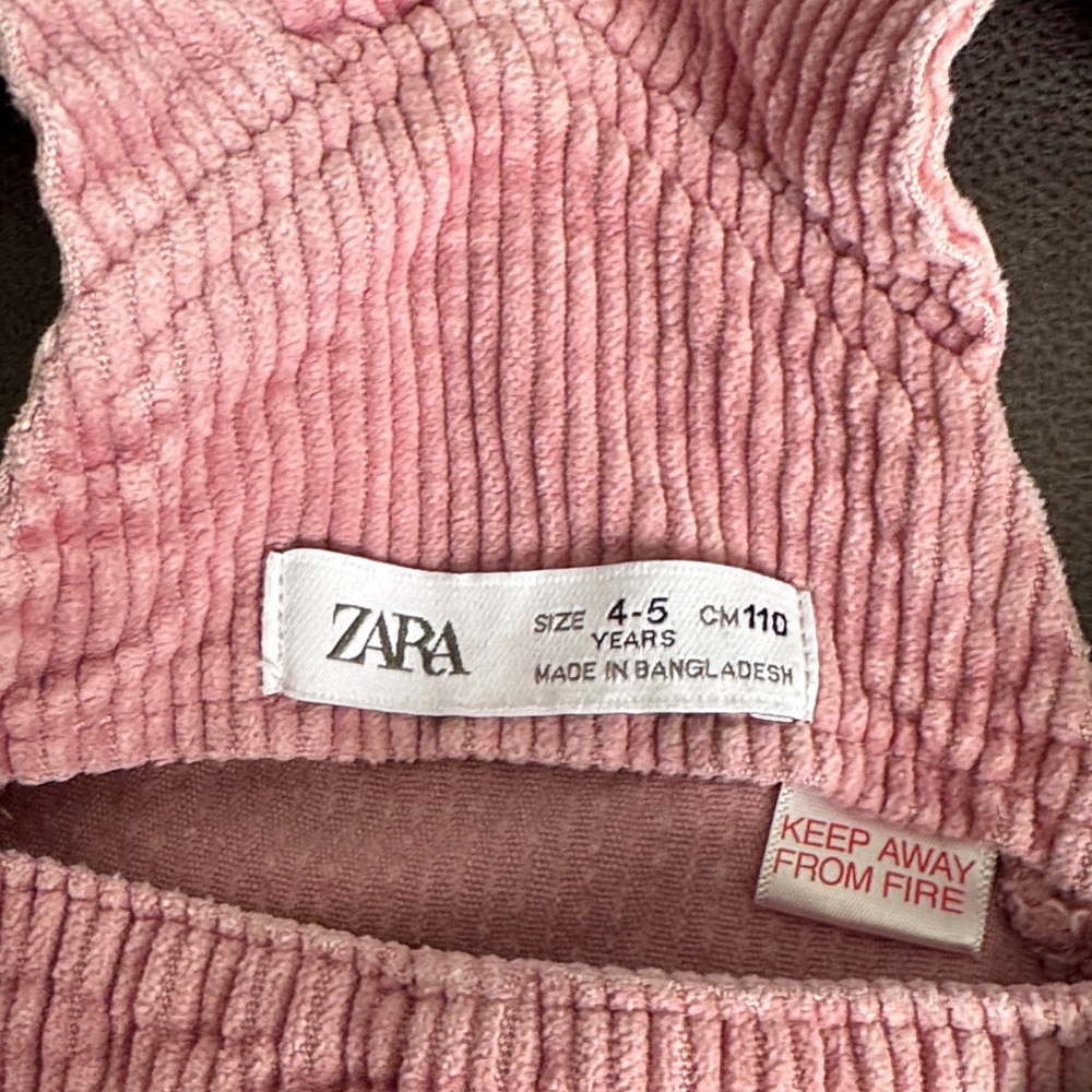 Zara Pink Corduroy Kids Overall Dress - Picture 6 of 6